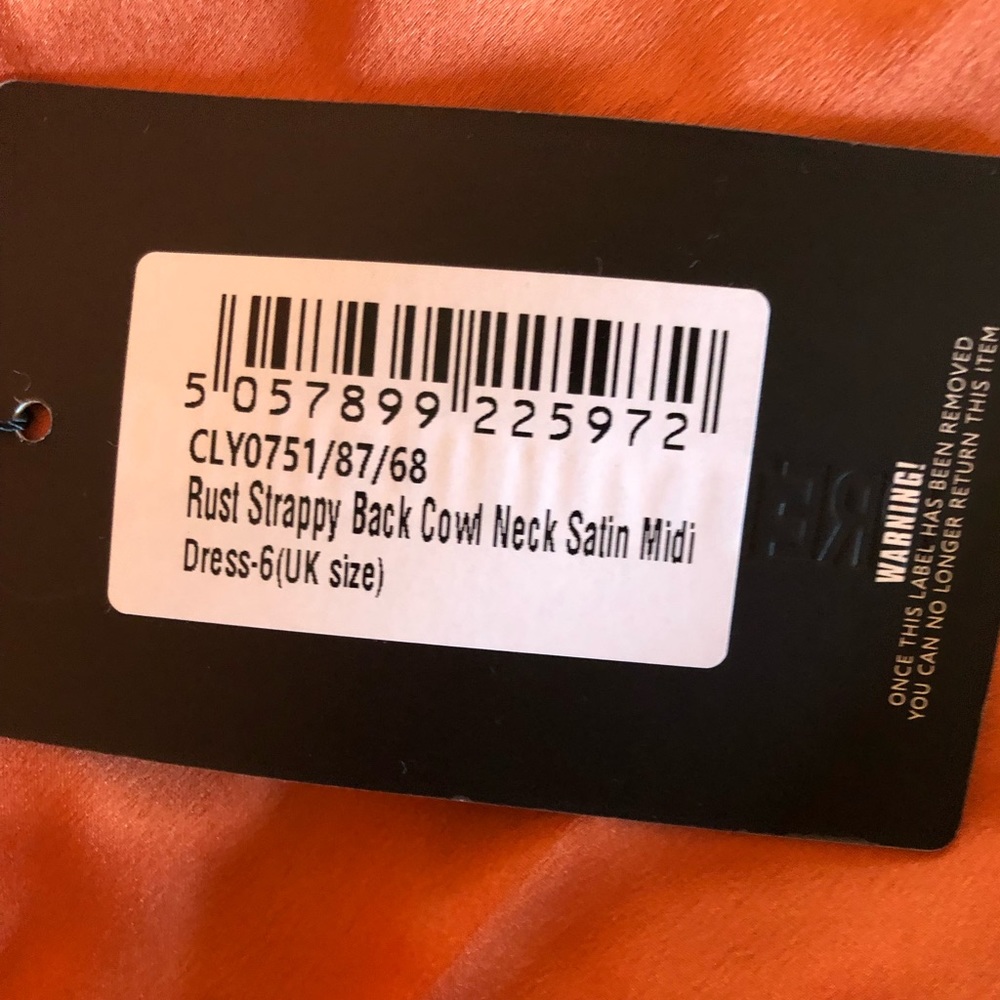 Pretty little thing brand new rust colored strap dress